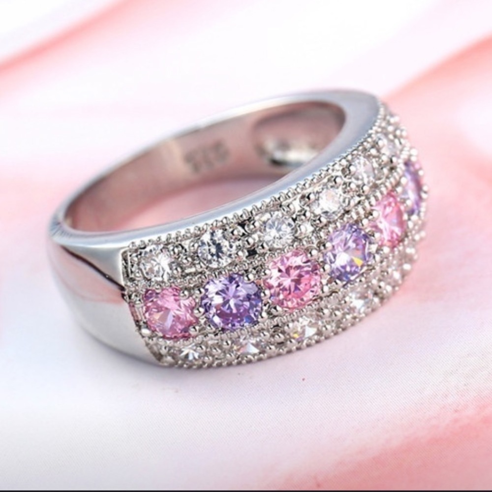 Amethyst and Pink Sapphire Ring